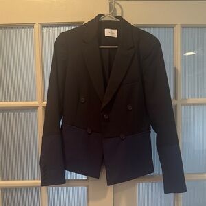 Argent color block blazer